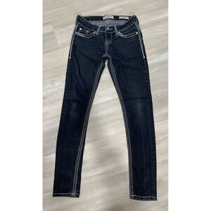 Daytrip Lynx Skinny‎ Jeans Women Tag 26L Approx 28x31 Dark Blue Denim  Stretch